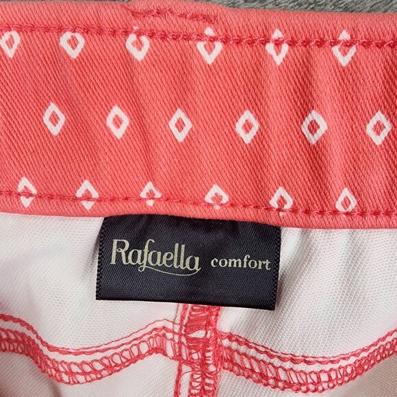 Women's Rafaella Comfort Red Diamond Print Pants Stretch Size 10 - Picture 6 of 13